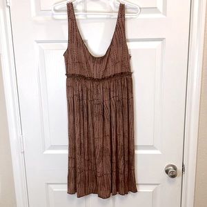Max Studio Empire Waist Sleeveless Black/Brown Midi Dress Size Medium